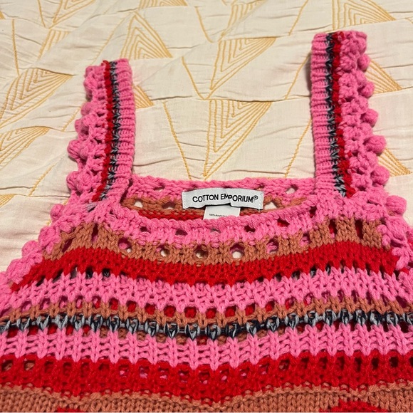 Cotton Emporium Crochet Crop Tank Top - Size Medium - Picture 5 of 7
